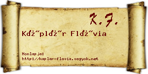 Káplár Flávia névjegykártya